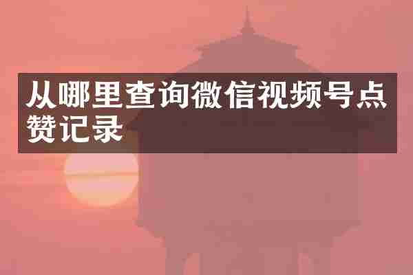 从哪里查询微信视频号点赞记录