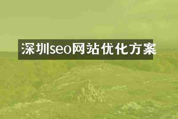 深圳seo网站优化方案