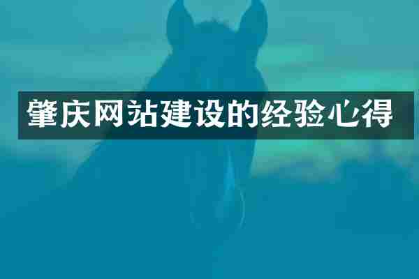 肇庆网站建设的经验心得