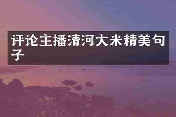评论主播清河大米精美句子