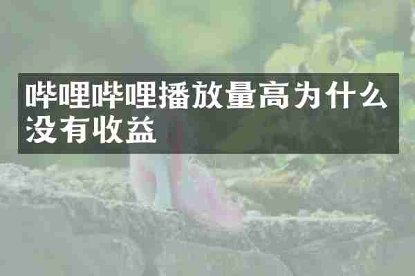 哔哩哔哩播放量高为什么没有收益