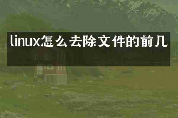 linux怎么去除文件的前几列