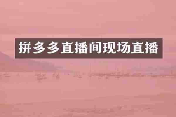 拼多多直播间现场直播