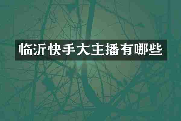 临沂快手大主播有哪些