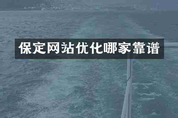 保定网站优化哪家靠谱