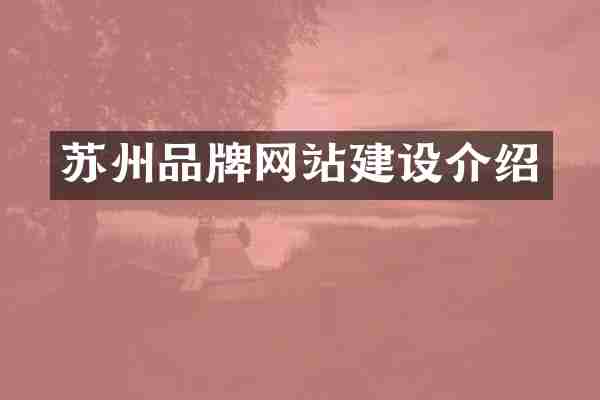 苏州品牌网站建设介绍