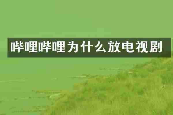 哔哩哔哩为什么放电视剧