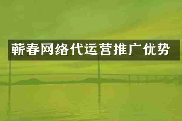 蕲春网络推广优势