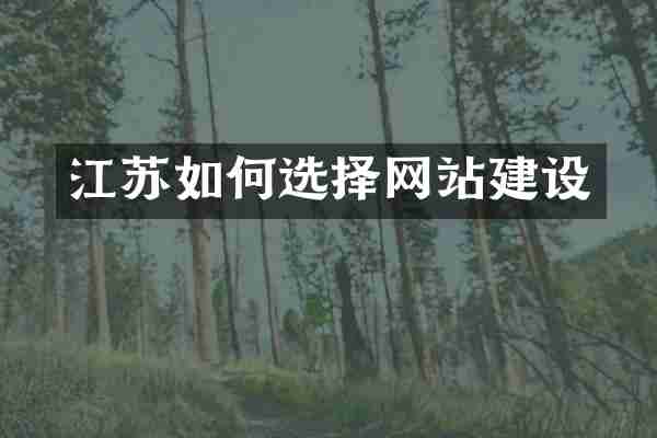 江苏如何选择网站建设
