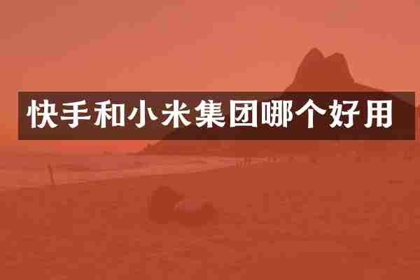 快手和小米集团哪个好用