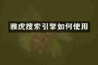 雅虎搜索引擎如何使用