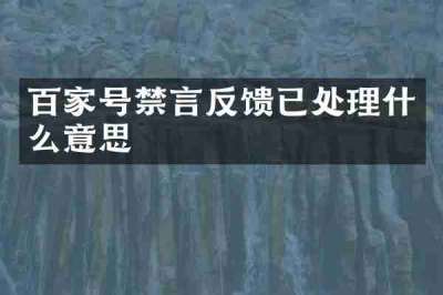 百家号禁言反馈已处理什么意思