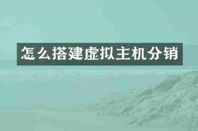 怎么搭建虚拟主机分销
