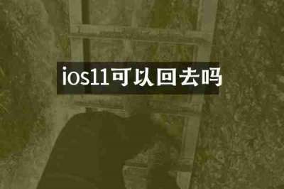 ios11可以回去吗