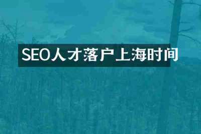 SEO人才落户上海时间