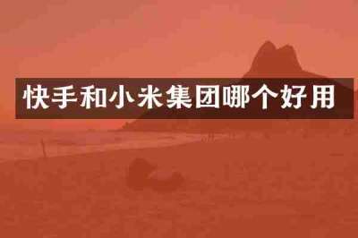 快手和小米集团哪个好用
