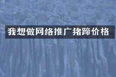我想做网络推广猪蹄价格
