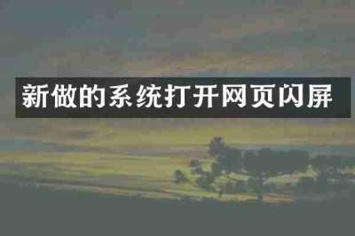 新做的系统打开网页闪屏