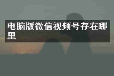 电脑版微信视频号存在哪里