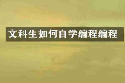 文科生如何自学编程编程