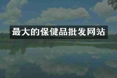 最大的保健品批发网站