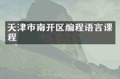 天津市南开区编程语言课程