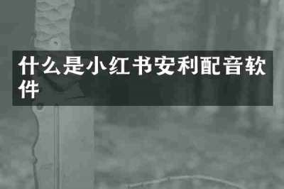 什么是小红书安利配音软件