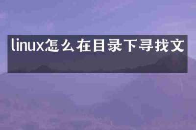 linux怎么在目录下寻找文件