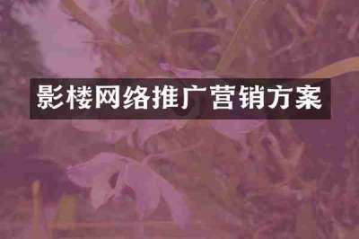 影楼网络推广营销方案