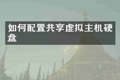 如何配置共享虚拟主机硬盘