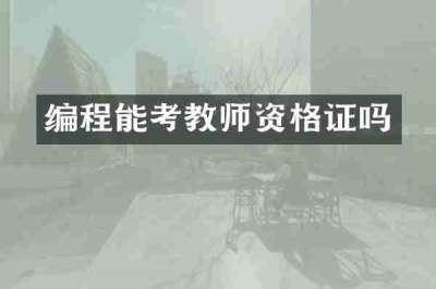 编程能考教师资格证吗