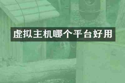 虚拟主机哪个平台好用