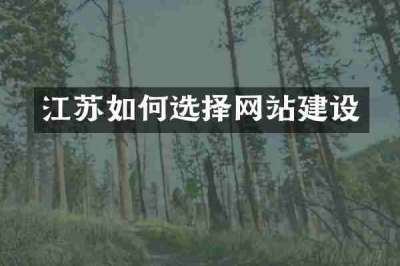 江苏如何选择网站建设