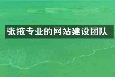 张掖专业的网站建设团队