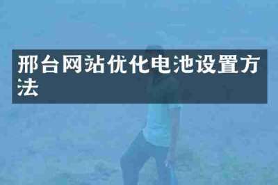 邢台网站优化电池设置方法