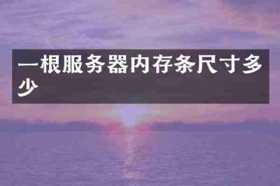 一根服务器内存条尺寸多少