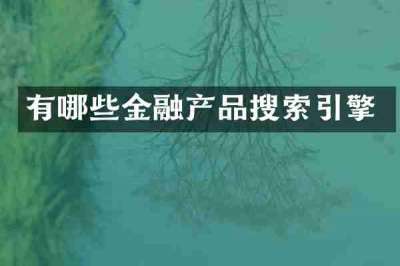 有哪些金融产品搜索引擎