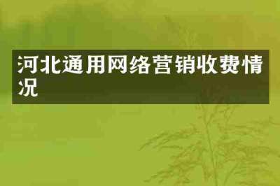 河北通用网络营销收费情况