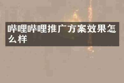 哔哩哔哩推广方案效果怎么样