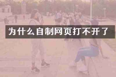 为什么自制网页打不开了