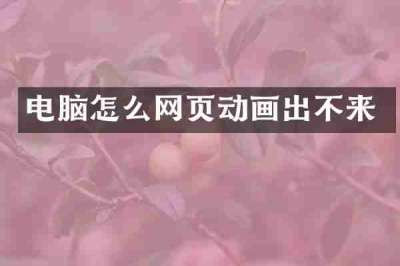 电脑怎么网页动画出不来