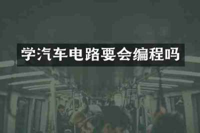 学汽车电路要会编程吗