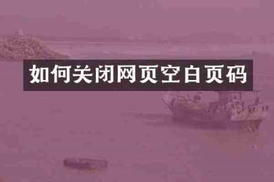 如何关闭网页空白页码