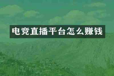 电竞直播平台怎么赚钱