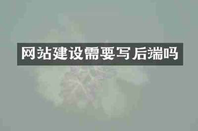 网站建设需要写后端吗