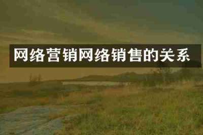 网络营销网络销售的关系