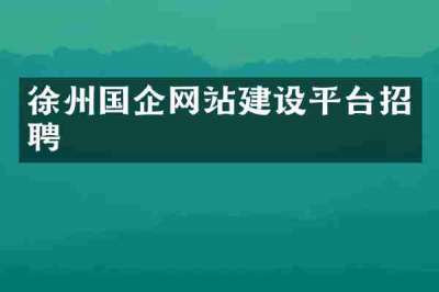 徐州国企网站建设平台招聘