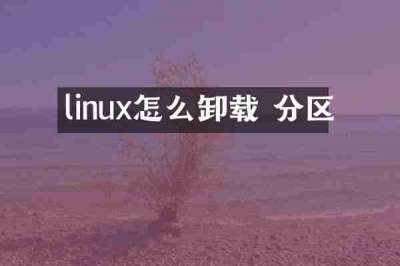 linux怎么卸载 分区