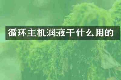 循环主机润液干什么用的