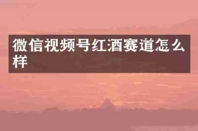 微信视频号红酒赛道怎么样
